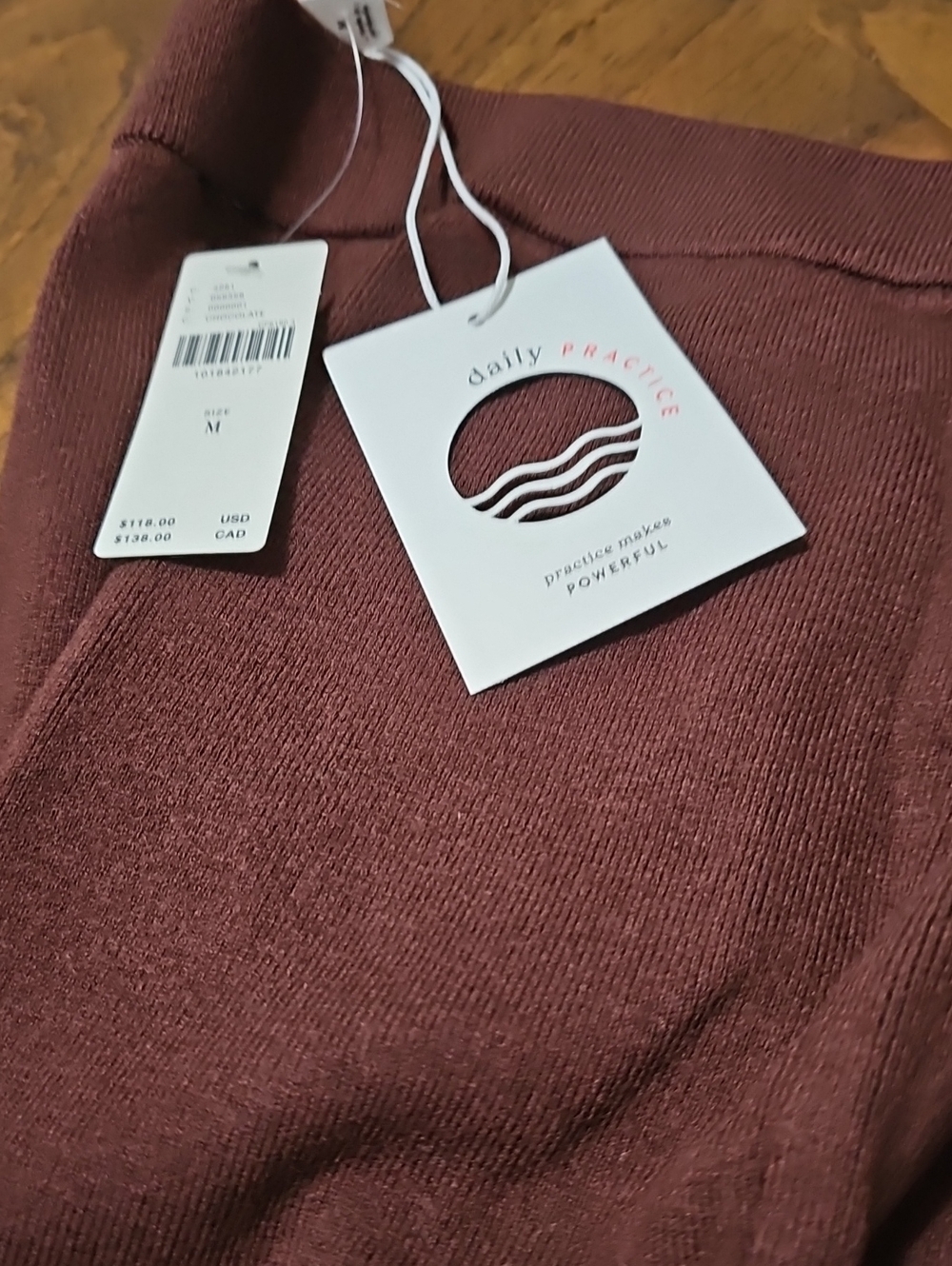 Anthropologie Daily Practice Ribbed Leggings in Chocolate